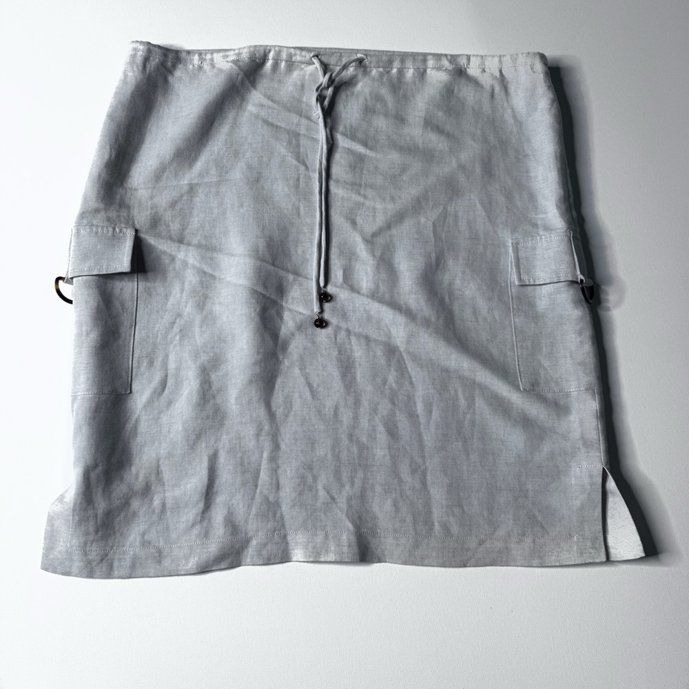 ST. JOHN SMALL 1/2 LINEN Tan Skirt